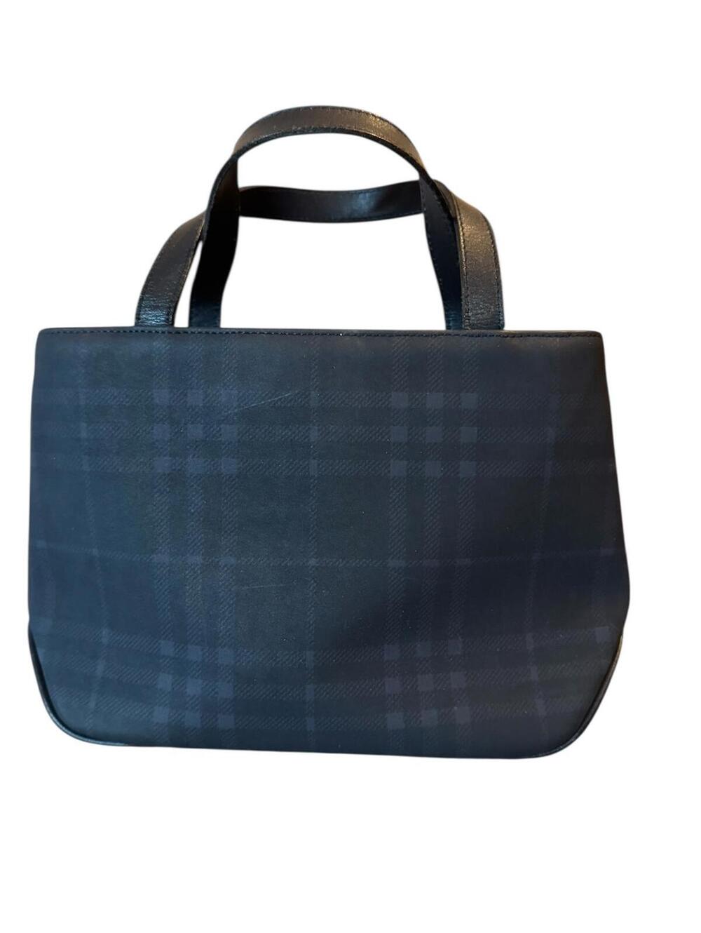 Burberry London Dark Check Tote, Made in Italy Vintage Y2K - Picture 4 of 5